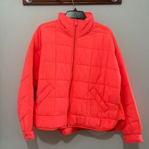 FP Movement by Free People Neon Coral Quilted Puffer Jacket